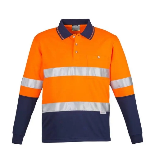 Picture of Syzmik, Mens Hi Vis Spliced L/S Polo - Hoop Taped